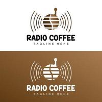 caffè Radio logo, Podcast Radio disegno, caffè icona, caffè bar logo Prodotto marca vettore