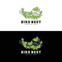 uccelli nido logo disegno, uccello Casa vettore per uova, uccello albero logo illustrazione