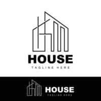 Casa logo, semplice edificio vettore, costruzione disegno, alloggi, vero proprietà, proprietà noleggio vettore