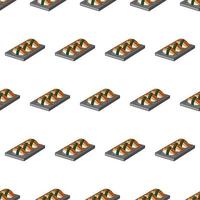 cartone animato sushi-anguilla, giapponese cibo senza soluzione di continuità modello su colorato sfondo vettore
