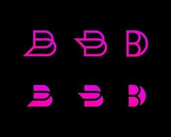 lettera B e d monogramma tecnologia logo design. vettore