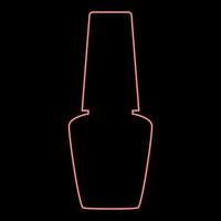 neon vaso con chiodo polacco per manicure bottiglia silhouette mano igiene manicure concetto vernice rosso colore vettore illustrazione Immagine piatto stile