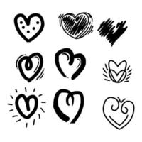 impostato di cuore amore illustrazione mano disegnare stile vettore