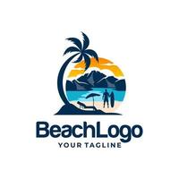 vettore di progettazione del logo della spiaggia