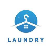 lavanderia logo vettore con slogan modello