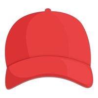 rosso berretto icona cartone animato vettore. baseball cappello vettore