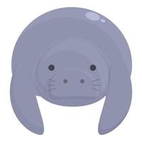 selvaggio mucca di mare icona cartone animato vettore. piscina dugongo vettore