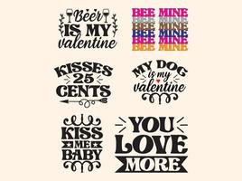 San Valentino svg design impostato vettore