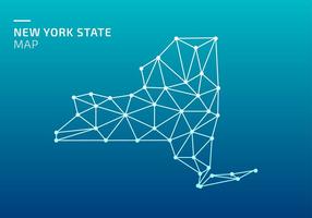 Vettore libero della rete di Lowpoly della mappa dello stato di New York