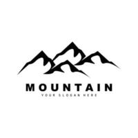 design del logo di montagna, luogo vettoriale per escursionisti amanti della natura