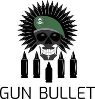 vantaggio pistola logo e proiettile logo design modificabile vettore file