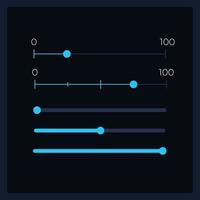 traccia bar ui elementi kit. scorrevole scala. ambientazione valore isolato vettore componenti. piatto navigazione menu e interfaccia pulsanti modello. buio tema ragnatela design aggeggio collezione per mobile applicazione