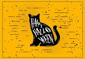 Illustrazione di Halloween Cat Vector Vintage gratuito