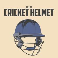retrò cricket casco vettore azione illustrazione