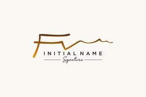 iniziale fv firma logo modello vettore. mano disegnato calligrafia lettering vettore illustrazione.