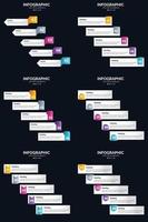 vettore 6 infografica imballare presentazione diapositiva modello 5 passaggi ciclo diagrammi e linea del tempo