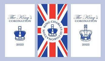 manifesto per re charles iii incoronazione con Britannico bandiera vettore illustrazione.