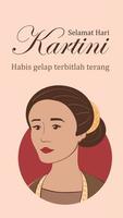 selamat hari kartini. traduzione contento kartini giorno. vettore