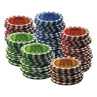 poker chip molti isolati sfondo bianco vettore