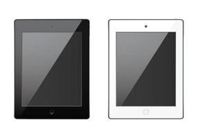 nuovo modello realistico di tablet in bianco e nero vettore