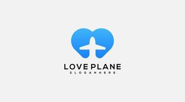 amore aereo logo design pendenza colore vettore