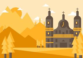 Abbazia Landscape Illustration Vector