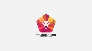 triangolo Leone vettore logo design illustrazione icona