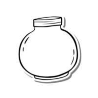 monocromatico il giro vaso su bianca silhouette e grigio ombra. vettore illustrazione per decorazione o qualunque design.