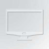 monitor widescreen ritagliato su sfondo di carta vettore