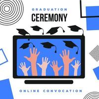 cerimonia di laurea online post design dei social media vettore