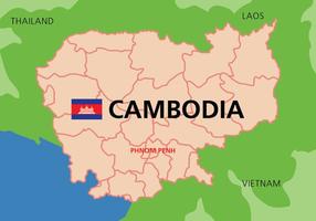 Mappa della Cambogia vettore