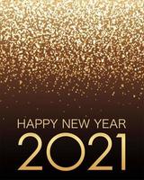 poster che celebra l'anno 2021 con glitter oro vettore