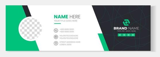 modello di progettazione della firma e-mail moderna aziendale. design del modello di firma e-mail con colore verde. design vettoriale aziendale e firma.