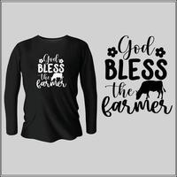 Dio benedire il contadino maglietta design con vettore