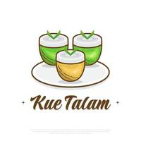 kue talam, indonesiano tradizionale torta fatto a partire dal riso Farina e Noce di cocco latte vettore