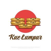 illustrazione di indonesiano tradizionale cibo di nome kue lumpur. mano disegnato indonesiano spuntini vettore