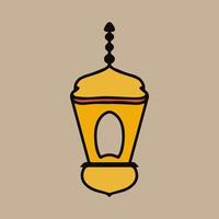 Ramadan kareem confine, islamico arte stile sfondo. Ramadan mubarak simbolo, d'oro sospeso lanterna, Arabo lampada, vettore arte e illustrazione