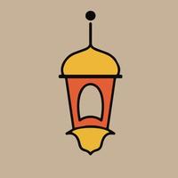 Ramadan kareem confine, islamico arte stile sfondo. Ramadan mubarak simbolo, d'oro sospeso lanterna, Arabo lampada, vettore arte e illustrazione