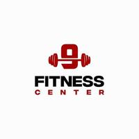 9 iniziale fitness centro logotipo modello vettore, fitness Palestra logo vettore