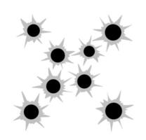 proiettile buchi. strappato di sparo colpire il parete. modello di tiro. piatto illustrazione isolato su bianca vettore