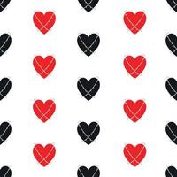 modello con cuori nel fili. nero e rosso cuore modello. vettore silhouette di cuore. carta per San Valentino giorno.