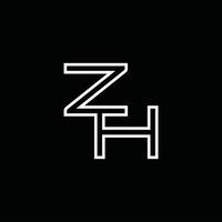 zh logo monogramma con linea stile design modello vettore