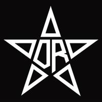 dr logo monogramma con stella forma design modello vettore