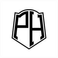 ph logo monogramma con scudo forma schema design modello vettore