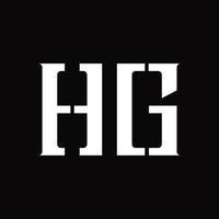 hg logo monogramma con mezzo fetta design modello vettore