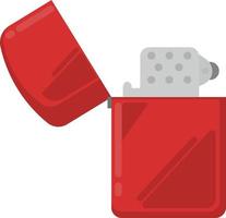 rosso zippo accendino, illustrazione, vettore su bianca sfondo.