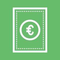 Euro conto linea colore sfondo icona vettore