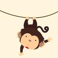 scimmia che scala il vettore della vite