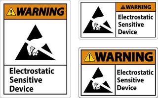avvertimento elettrostatico sensibile dispositivo cartello su bianca sfondo vettore