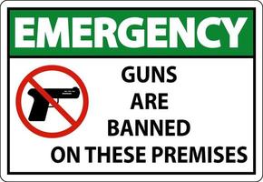 sicurezza primo divieto cartello pistole, no pistole cartello su bianca sfondo vettore